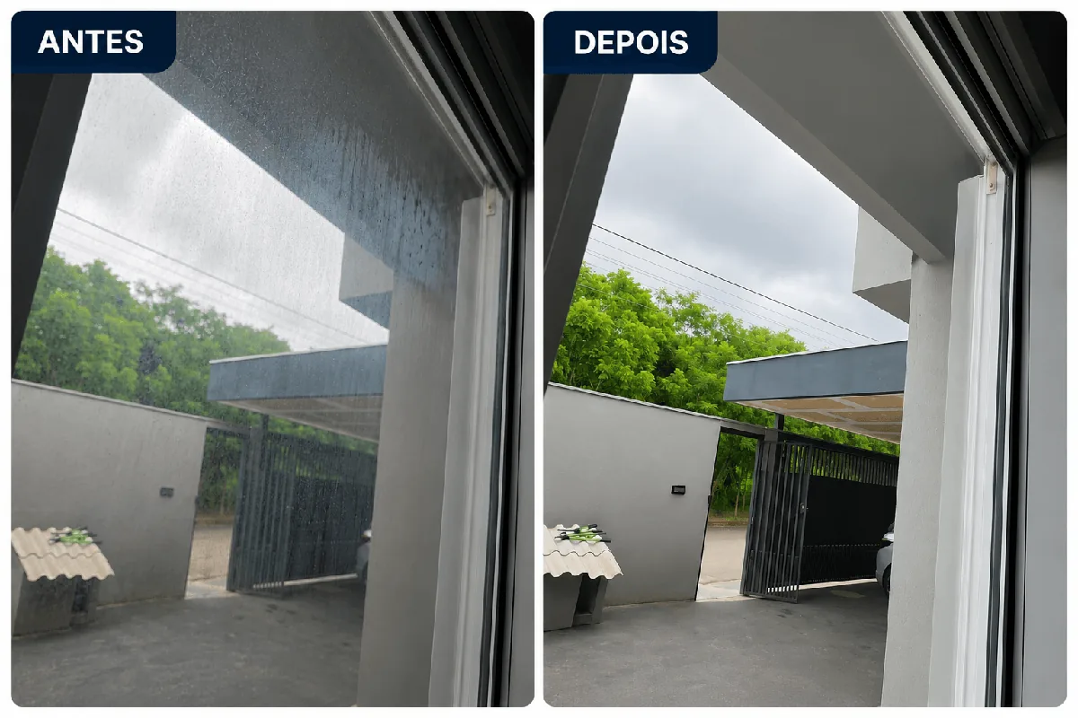 Porta de vidro residencial — transparência total