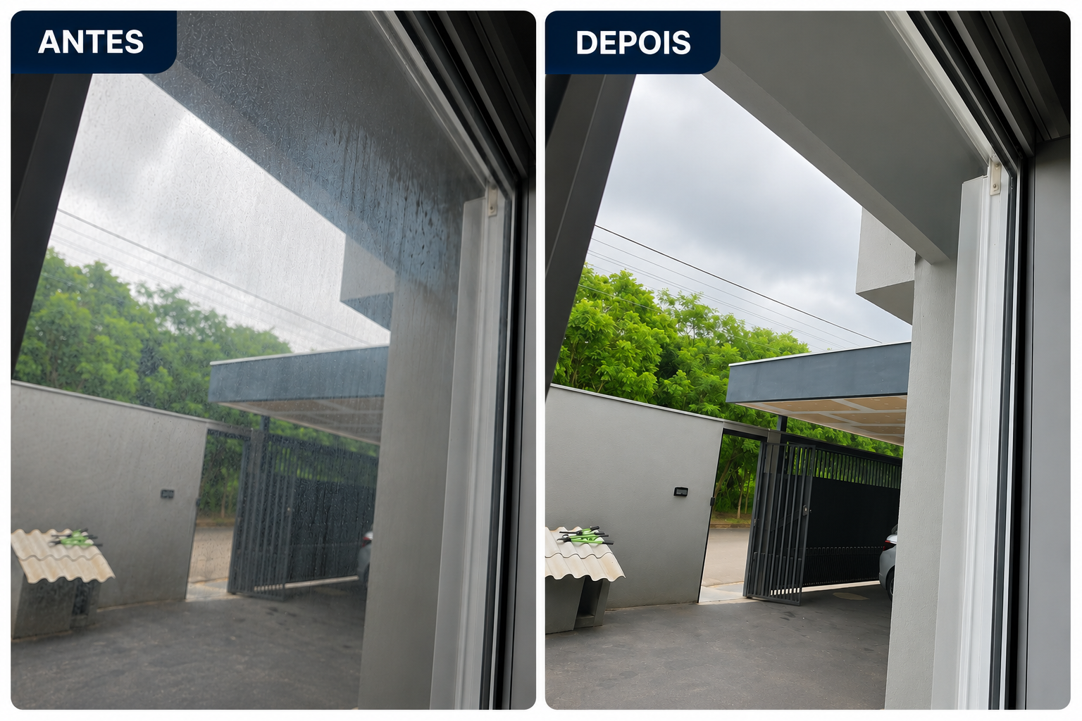 Porta de vidro residencial — transparência total