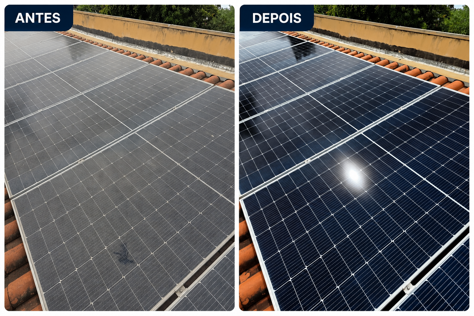 Painéis solares — recuperação de eficiência
